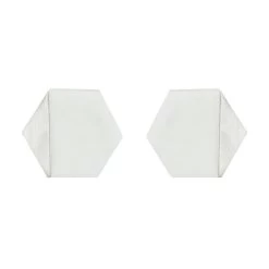 Dunelm Pack Of 2 Brass Silver And Marble Hexagon Door Knobs