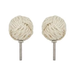 Dunelm Pack Of 2 Knot White Door Knobs -Comfortable Home 30757632 alt01