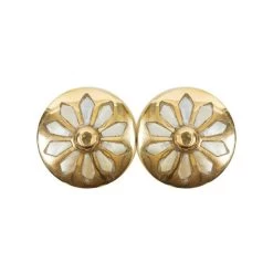 Dunelm Pack Of 2 Brass Flower Round Door Knobs