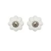 Dunelm Pack Of 2 Ceramic Floral White Door Knobs -Comfortable Home 30757637