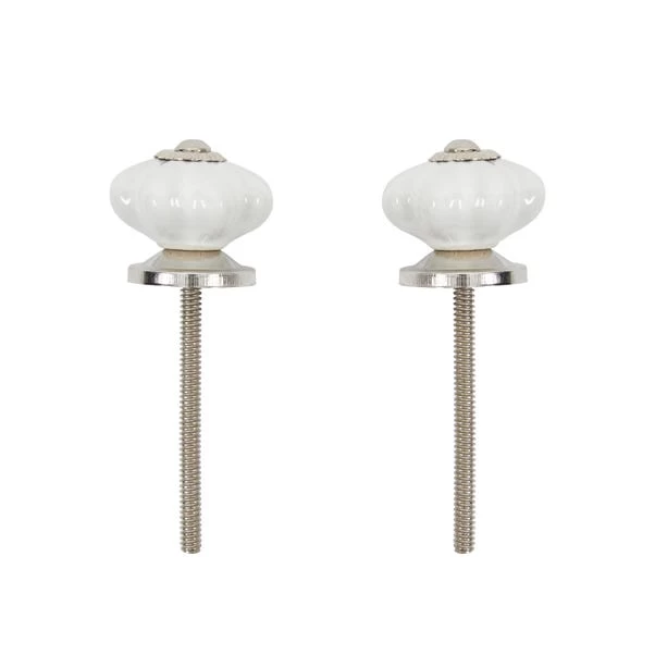 Dunelm Pack Of 2 Ceramic Floral White Door Knobs 4 Dunelm Pack Of 2 Ceramic Floral White Door Knobs - Image 2