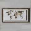 Cedar & Sage Metallic Foil World Map Framed Art -Comfortable Home 30763203