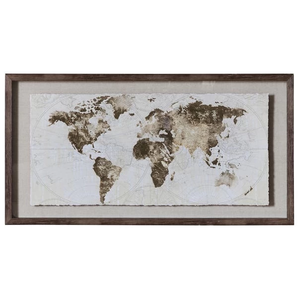 Cedar & Sage Metallic Foil World Map Framed Art 5 Cedar & Sage Metallic Foil World Map Framed Art - Image 3