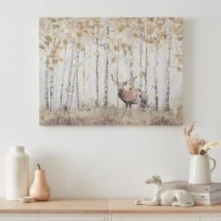 Dunelm Stag Gold Canvas