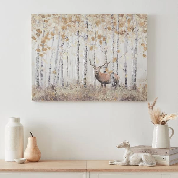 Dunelm Stag Gold Canvas 3 Dunelm Stag Gold Canvas