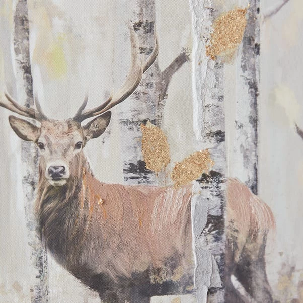 Dunelm Stag Gold Canvas 4 Dunelm Stag Gold Canvas - Image 2