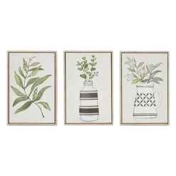 Dunelm Set Of 3 Greenery Capped Canvases -Comfortable Home 30766104 alt02