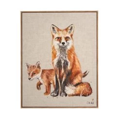 Dunelm Fox And Baby Capped Canvas -Comfortable Home 30766106 alt02