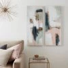 Dunelm Set Of 2 Abstract Blush Panelled Canvases 100x40cm -Comfortable Home 30766125