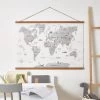 Dunelm Kid's World Map Hanging Mural 85x60cm -Comfortable Home 30766141