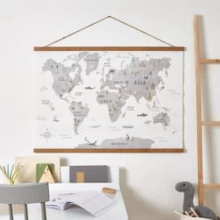 Dunelm Kid's World Map Hanging Mural 85x60cm