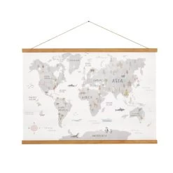 Dunelm Kid's World Map Hanging Mural 85x60cm -Comfortable Home 30766141 alt02