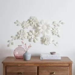 Dunelm Vintage Floral Wall Art Cream