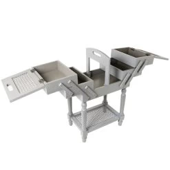 Dunelm Lucy Cane Cantilever Standing Sewing Box Grey -Comfortable Home 30772488 alt03