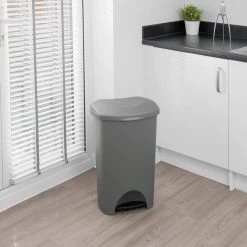 Addis Plastic 50L Pedal Bin Grey -Comfortable Home 30776587 alt03