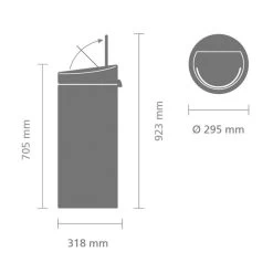 Brabantia Touch Bin New 30L Soft Beige -Comfortable Home 30788089 alt05