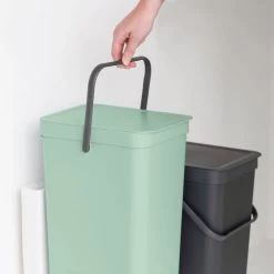 Brabantia Sort And Go Built In Bin 2 X 16L Jade Green Grey -Comfortable Home 30788092 alt03