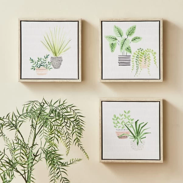 Dunelm Set Of 3 Plants Canvases 3 Dunelm Set Of 3 Plants Canvases