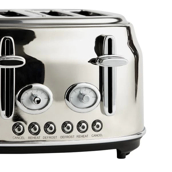 Dunelm Retro Stainless Steel 4 Slice Toaster 5 Dunelm Retro Stainless Steel 4 Slice Toaster - Image 3