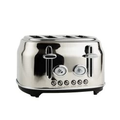 Dunelm Retro Stainless Steel 4 Slice Toaster 9 Dunelm Retro Stainless Steel 4 Slice Toaster -Comfortable Home 30794945 alt03