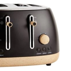 Dunelm Churchgate Matt Black 4 Slice Toaster -Comfortable Home 30794949 alt02