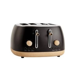 Dunelm Churchgate Matt Black 4 Slice Toaster -Comfortable Home 30794949 alt03
