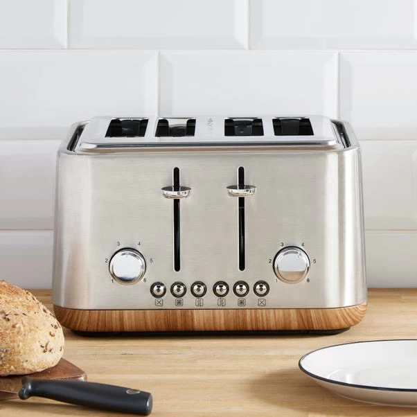 Dunelm Porary Brushed Stainless Steel 4 Slice Toaster 3 Dunelm Porary Brushed Stainless Steel 4 Slice Toaster