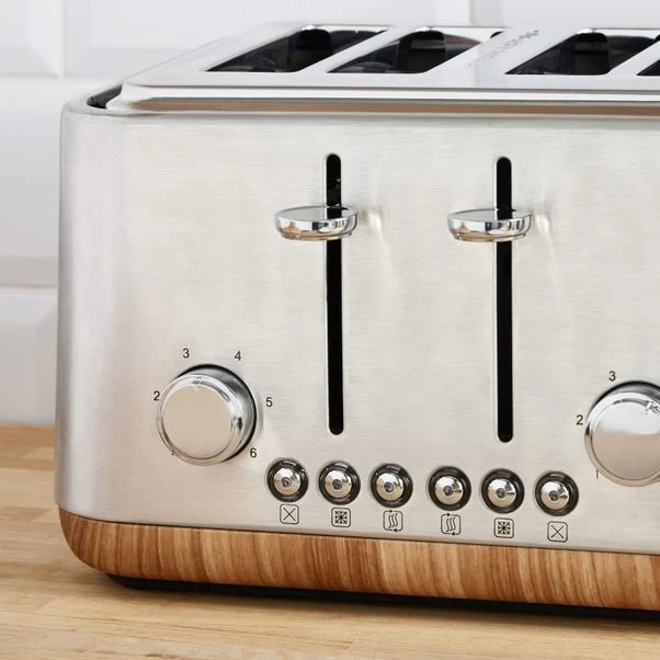 Dunelm Porary Brushed Stainless Steel 4 Slice Toaster 4 Dunelm Porary Brushed Stainless Steel 4 Slice Toaster - Image 2