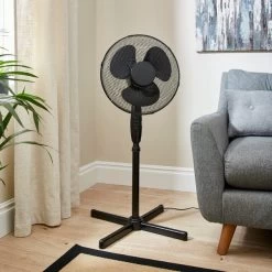 Dunelm 16inch Black Pedestal Fan