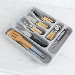 Wham Upcycled Large Grey Cutlery Tray