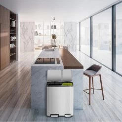 EKO Ecocasa II 30/20L Stainless Steel Recycling Bin 9 EKO Ecocasa II 30/20L Stainless Steel Recycling Bin -Comfortable Home 30802455 alt03