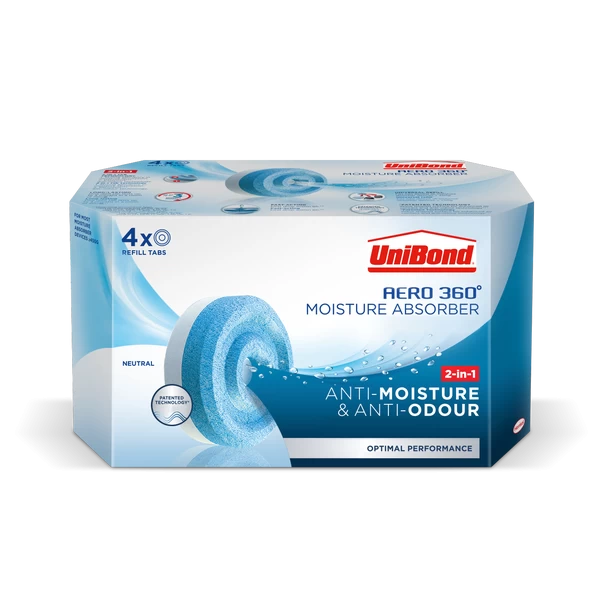 UniBond Aero 360 Moisture Absorber Neutral Refill X4 4 UniBond Aero 360 Moisture Absorber Neutral Refill X4 - Image 2