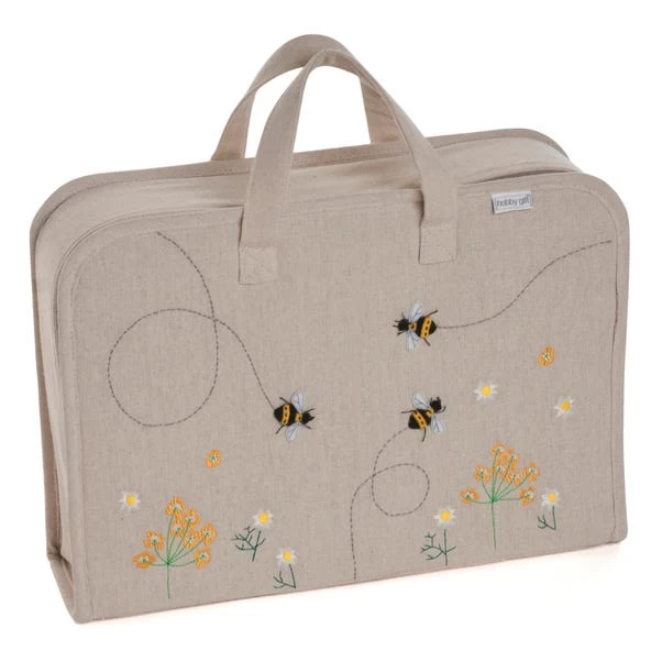 Hobby Gift Linen Bee Applique Project Case Natural 3 Hobby Gift Linen Bee Applique Project Case Natural