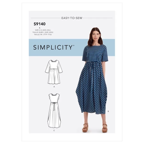 Simplicity S9140 Misses Relaxed Pull-on Dress Sewing Pattern 3 Simplicity S9140 Misses Relaxed Pull-on Dress Sewing Pattern