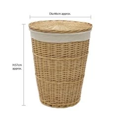 JVL Acacia Willow Round Laundry Basket -Comfortable Home 30824552 alt05