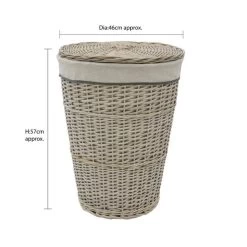 JVL Arianna Willow Round Laundry Basket -Comfortable Home 30824615 alt05